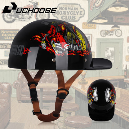 Vintage men's baseball caps motorcycle retro helmets ladybug helmets electric car baseball caps half helmets