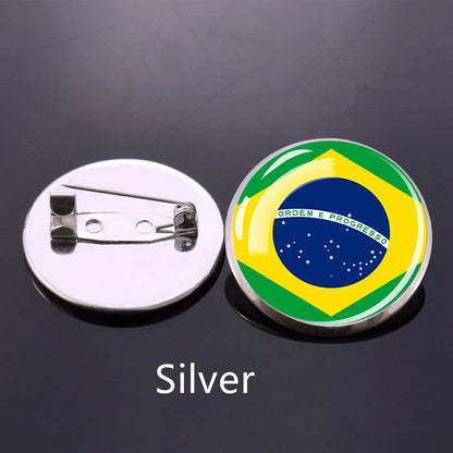 American Countries National Flag Brooch Pins U.S.A Mexico Canada Brazil Chile Columbia Flags Badge Patriot Gift