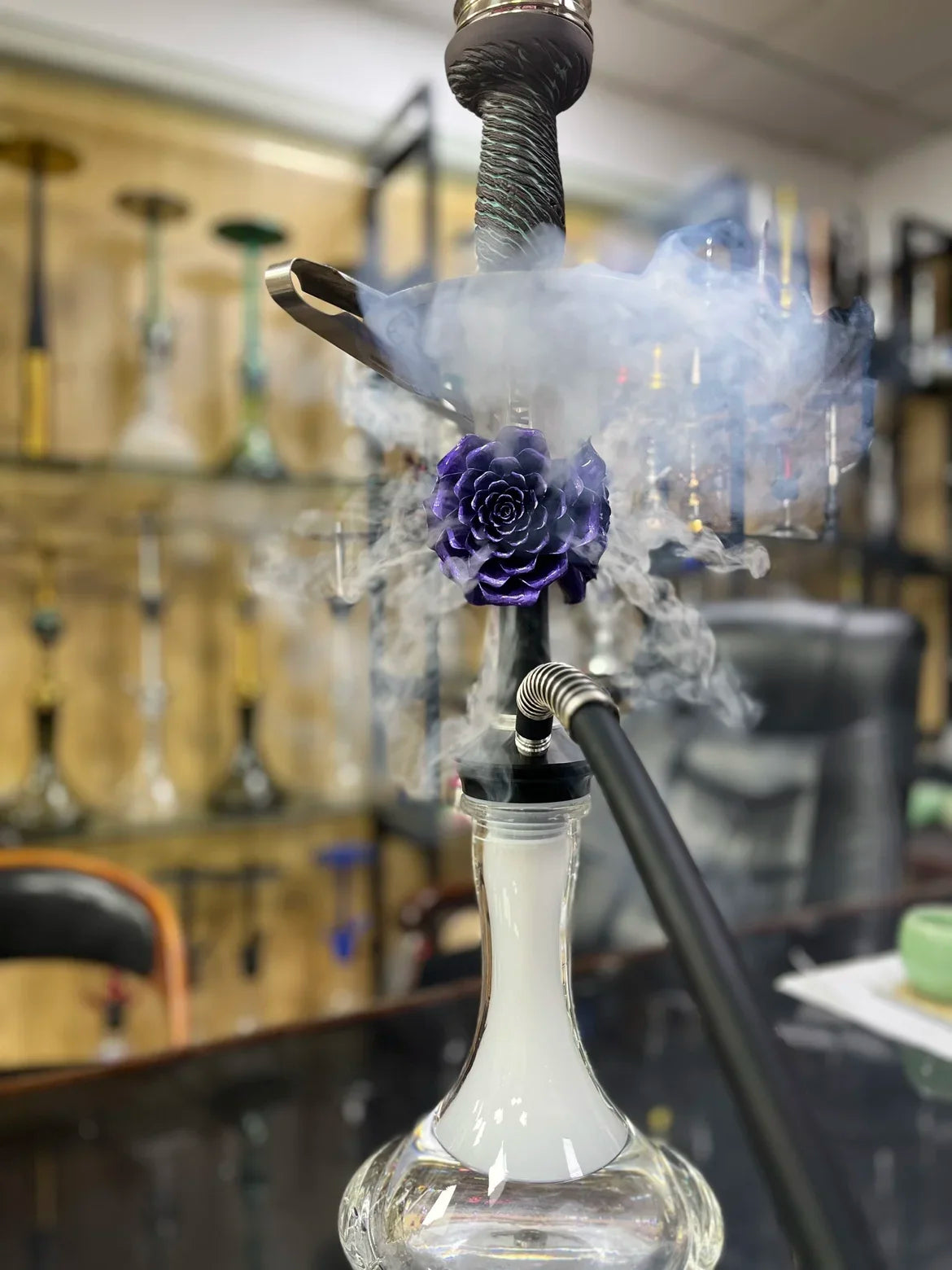 MOZE KVZE Grid ROSE Hookah Shisha Set Arabic Hookah Single Tube