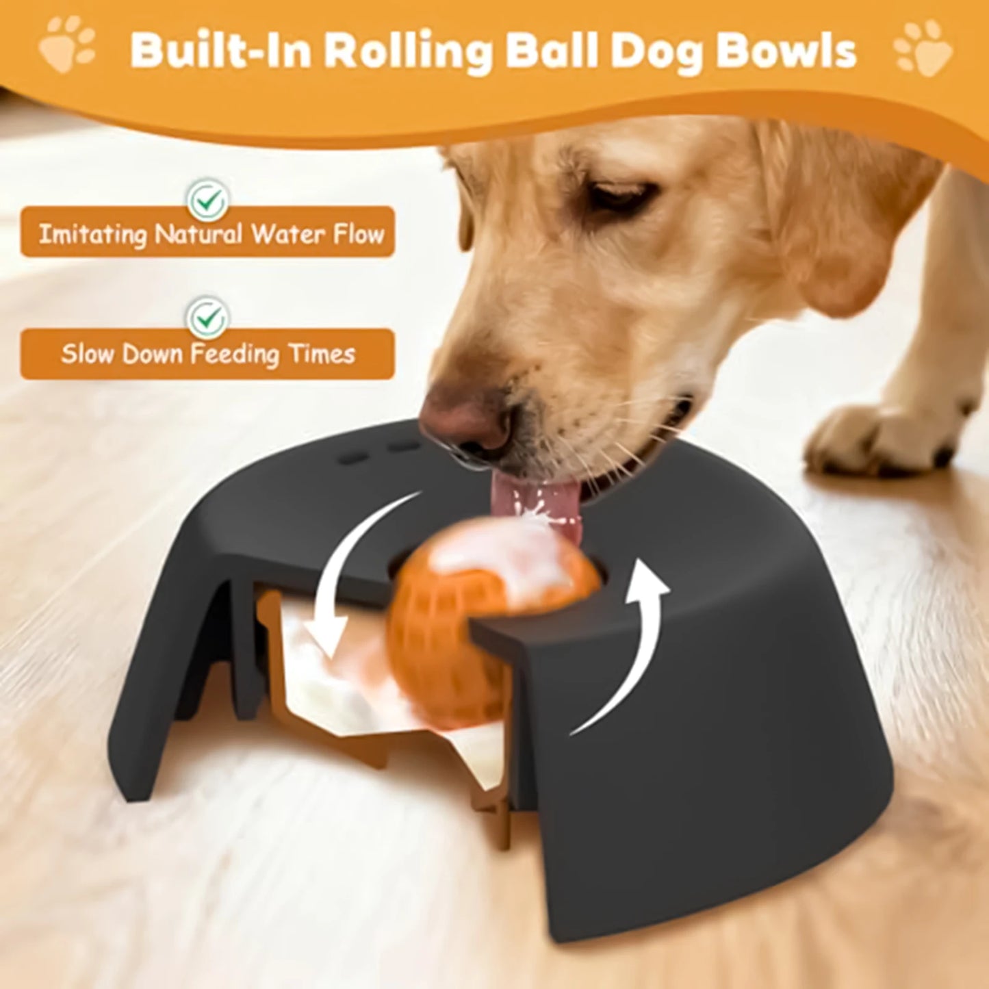 Dog Liquid Lick Bowl with Slow Feeder Design with Silicone Anti Slip Bowl Detachable Easy Cleaning for Wet Food and Bone Broth