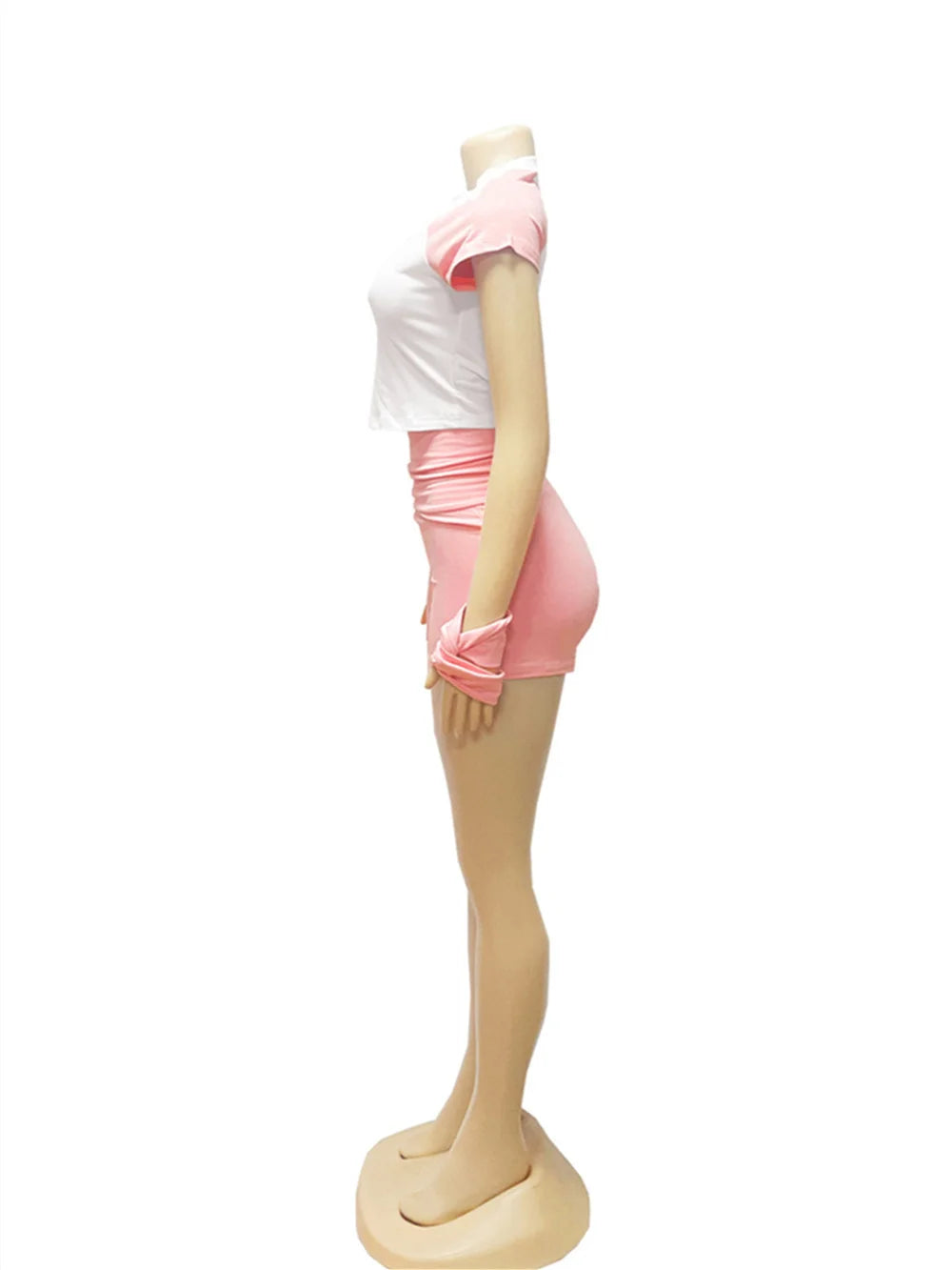 Weird  Puss Sporty Patchwork 3 Piece Set Women Casual Summer Headband+Crop Top+High Waist Bike Shorts Street Matching Tracksuit