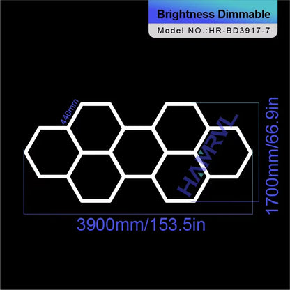 Hexagon Dimmable LED Ceiling Light Modern Honeycomb Panel with 3-Level Dimming 100%/50%/20% for Living Room Bedroom Salon Garage