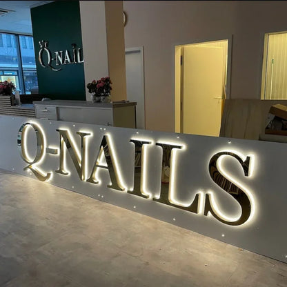 Custom Led Illuminated Backlit Sign Business Logo Signage Commercial Building Frontlit Sign Storefront Outdoor Metal Letter Sign