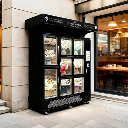 Customized Refrigerator Flower Vending Machine 24 hour Self service Fresh Rose Bouquets Flower Shop Office Building Supply