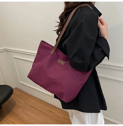 Casual Women's Oxford Cloth Shoulder Bags College Commuter Ladies Waterproof Tote Shopping Bag Large Capacity Female Handbags