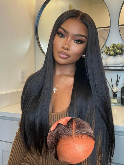 300% 13x6 HD Lace Frontal Wig 100% Raw Human Hair Straight Lace Front Wig 30 36 Inch 5x5 HD Lace Glueless Wig No Glue Human Hair