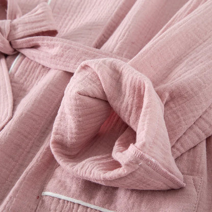 Women's Bathrobe Pure Cotton Large Size Spring Autumn Sleepwear Robe Long Sleeve Couple Home Wear Clothing Female Night Robes