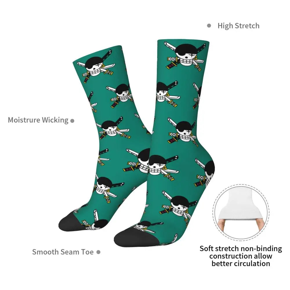 Fashion Men's Socks Harajuku Tony Tony Choppers Sock Luffys Zoros Trafalgar Law Anime Women's Socks Spring Summer Autumn Winter