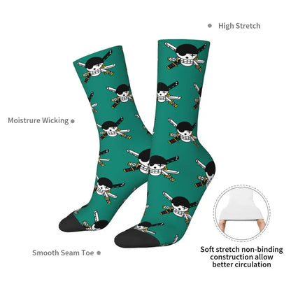 Fashion Men's Socks Harajuku Tony Tony Choppers Sock Luffys Zoros Trafalgar Law Anime Women's Socks Spring Summer Autumn Winter