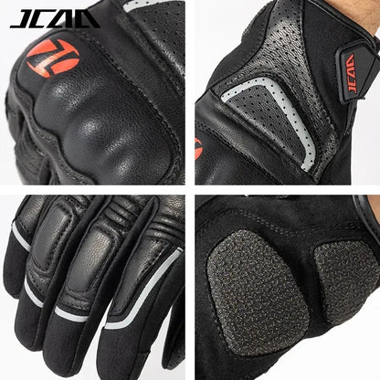 Unisex Goatskin Leather Riding Sports Biker Motorcycle Gloves Knuckle Mitten Men's Motocross Glove motogp Accessories for Summer