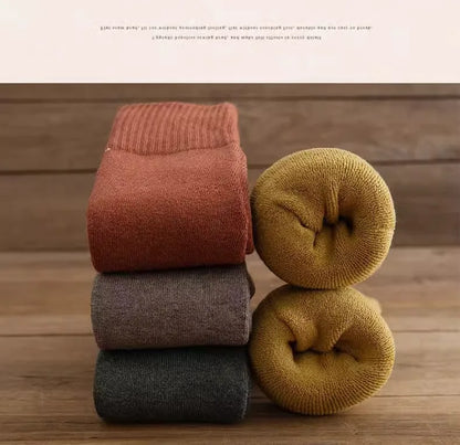 Winter Warm Long Socks Tube Thick High Tube Over Knee Knee-Length Hosiery Socks Terry Solid Color Women Thicken Calf Socking