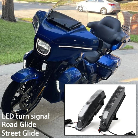 For Harley Touring 2023-2026 Electra Glide Street Glide Ultra Limited Road Glide CVO Motorcycle LED Fog Lights and Turn Signals