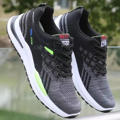 New Spring Autumn Men's Breathable Mesh Sports Shoes Korean Style Lightweight Casual Shoes Soft Bottom Running