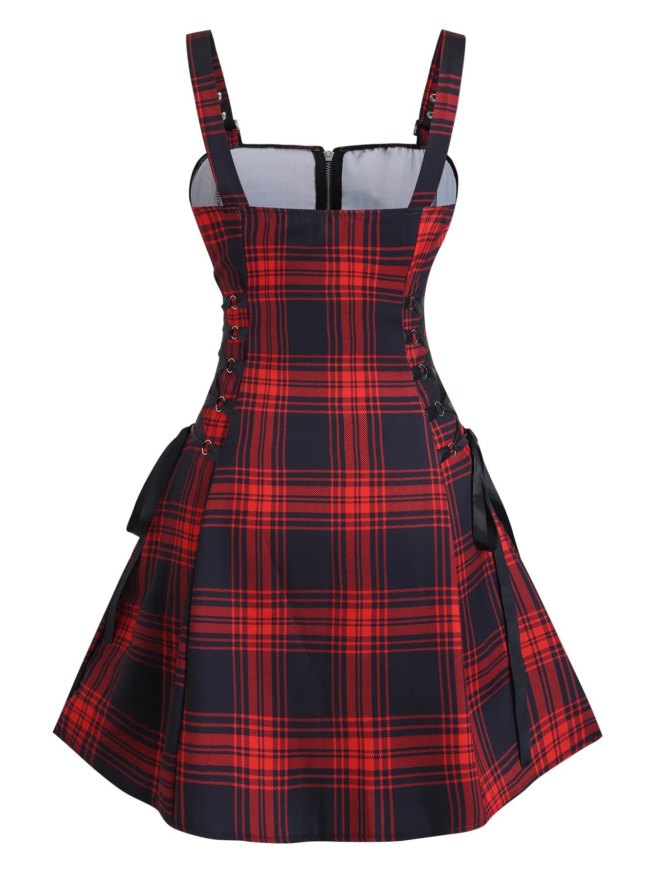 European and American trend oversized ladies slimming shoulder strap zipper full print skull pattern dress