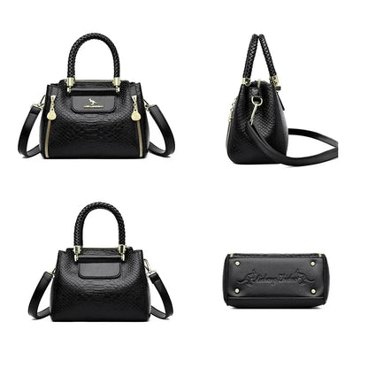 Luxury Handbag Fashion Print Large Capacity Soft Leather Women Shoulder Crossbody Bag Leisure Designer Ladies Purses and Handbag