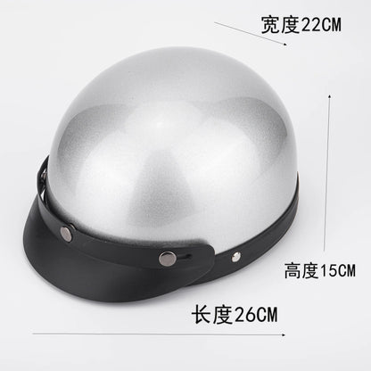 Retro Leather Motorcycle Helmets For Men Women Vintage Moto Half Helmet With Goggles Four Seasons Riding Scooter Capacetes