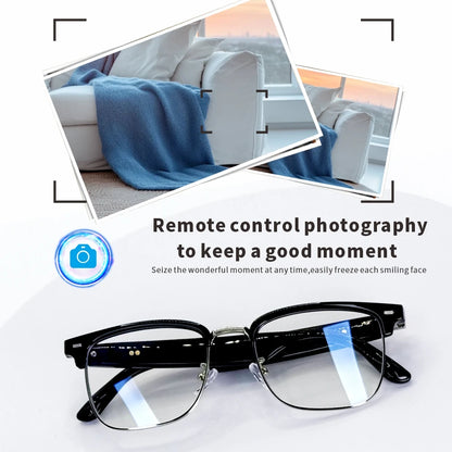 SENBONO Fashion Smart Glasses AI Translation 144+ Languages Real-time Translator BT Call Play Music Camera Control for Men Women