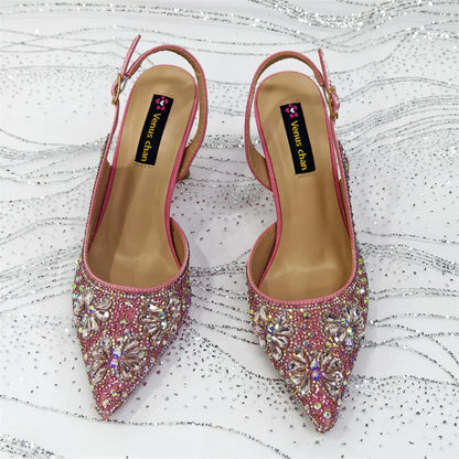 Festive Elegance: Spot Goods Dazzling Heels and Chic Long Bag Clutch Perfect Combination Of Shoes And Bag for Special Occasions