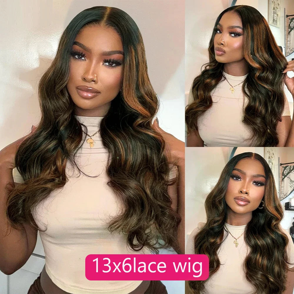 Body Wave HD Lace Front Wigs Human Hair 200 Density FB 30 13x6 HD Transparent Lace Frontal Brazilian Wigs for Women 52 Inch
