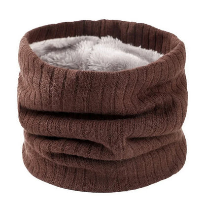 Winter Scarf for Men Fleece Ring Bandana Knitted Warm Solid Scarf Women Neck Warmer Thick Cashmere Hot Handkerchief Ski Mask
