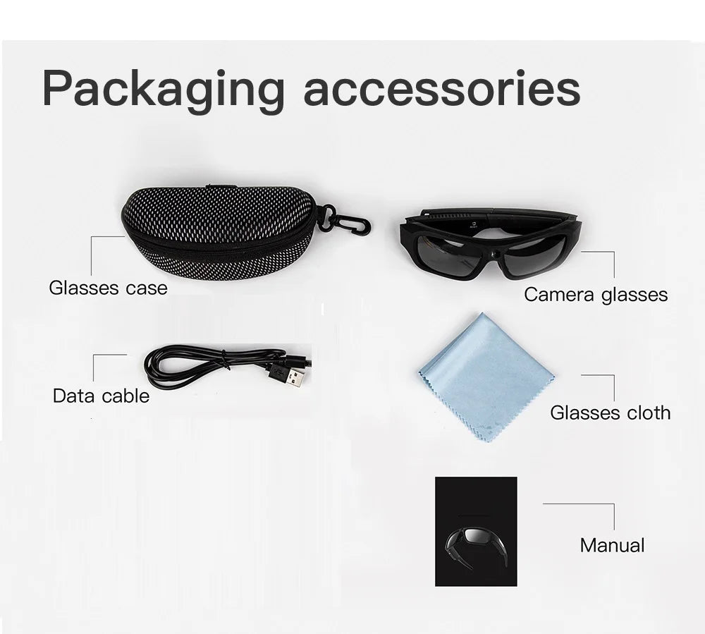 4K HD Smart Glasses Camera Mini Eyewear Camcorder for Outdoor Cycling Driving Video Recordings