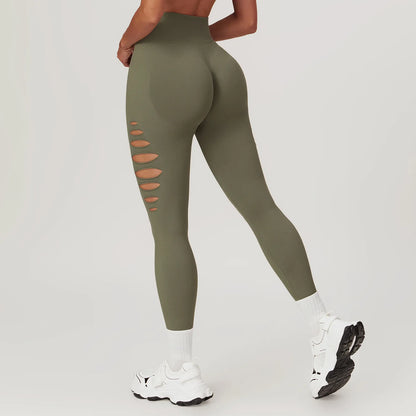 Hollowed Out Seamless Tight Yoga Pants High Waist Yoga Leggings Women Push Up Gym Workout Tights Running Fitness Sports Pants