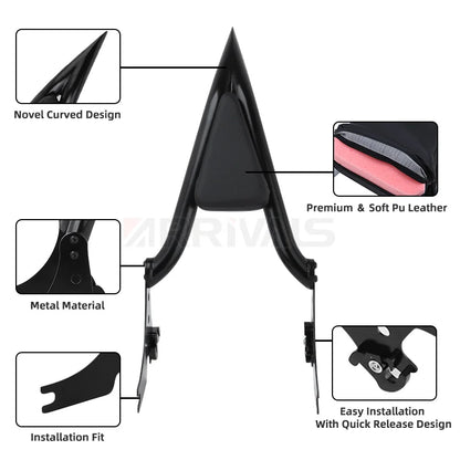 Motorcycle Rear Passenger Sissy Bar Backrest with Cushion Pad Detachable For Harley Sportster XL 1200 883 72 48 Iron 2004-2022