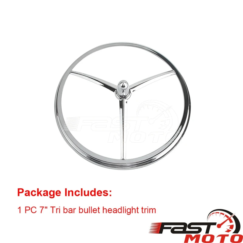 Motorcycle 7'' Headlight Bullet Trim Ring 4.5'' Auxiliary Fog Light Cover For Harley Touring Road King Dyna Softail Heritage