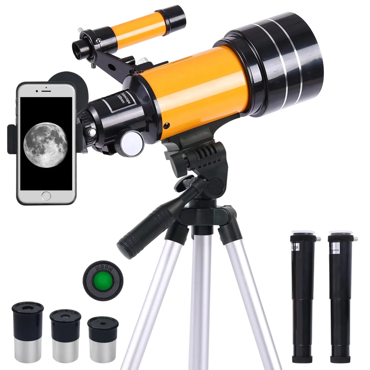 150x zoom HD night vision F30070 high power professional astronomical telescope to observe the moon with low tripod