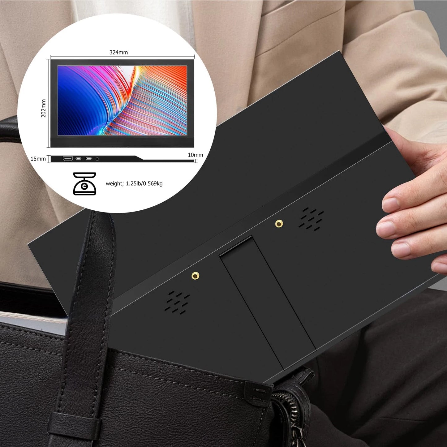 11.6 Inch Portable Monitor HDMI-Compatible Laptop Second Screen Gaming Extended Display for Steam Deck Laptop Switch PS4 /5