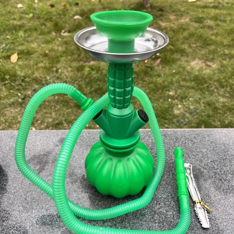 Acrylic Shisha Hookah Set with Single Silicone Hose for Outdoor Travel Portable Narguile Cachimba Accessories