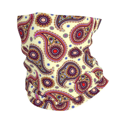 Custom Black Bandana Pattern Bandana Neck Gaiter for Hiking Cycling Women Men Wrap Scarf Paisley Style Headband Warmer