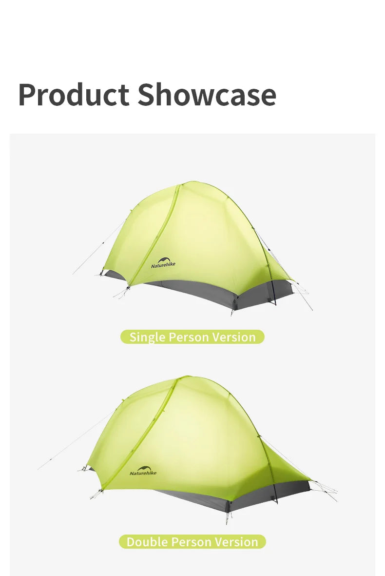 Naturehike Star Trail EXT Hiking Tent Outdoor Camping Ultralight Rainstorm Protection Wild Tent 1 2 Person 0D Nylon Backpacking Tent