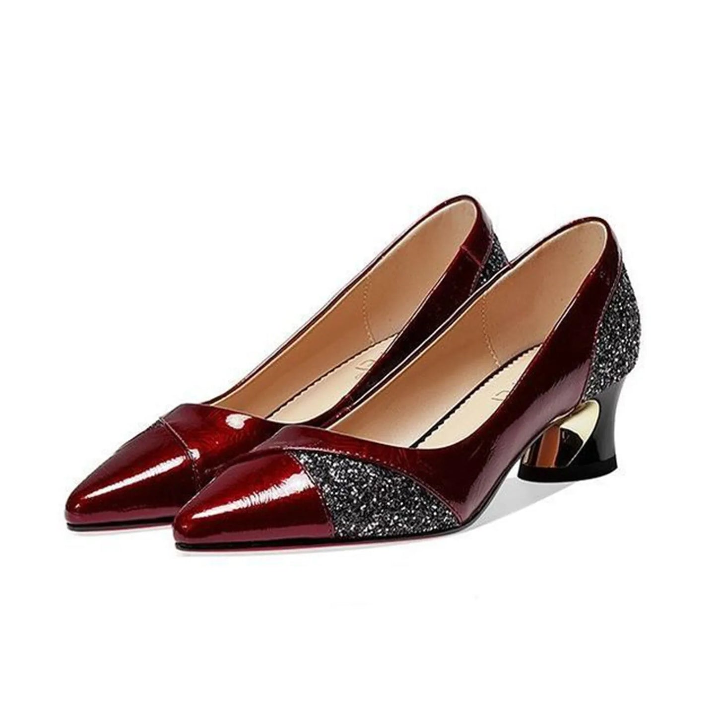 Fashion High Heels Pumps High Quality Women Elegant Sexy Medium Heels Pointed Toe Shoes Comfort Casual Single Shoes