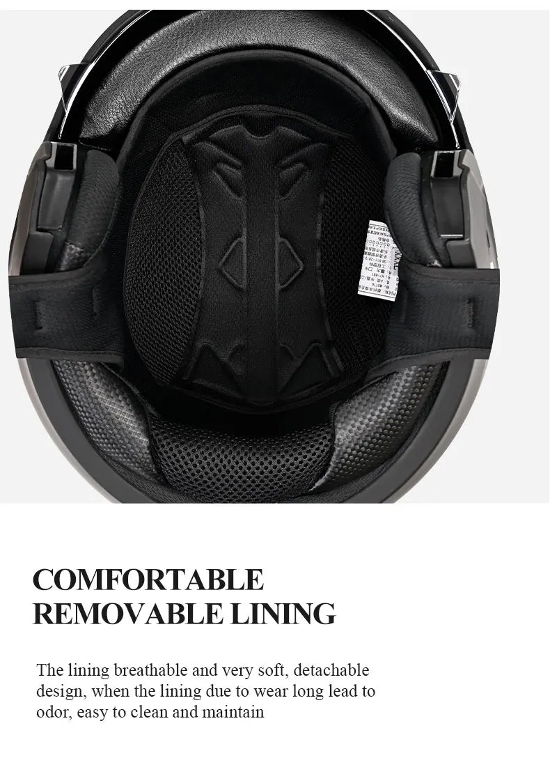 DOT Certified Scorpion Helmet Combination Helmet Motorcycle Retro Helmet Unisex Motorcycle Multi-Purpose Half Helmet Four Season