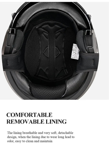 DOT Certified Scorpion Helmet Combination Helmet Motorcycle Retro Helmet Unisex Motorcycle Multi-Purpose Half Helmet Four Season