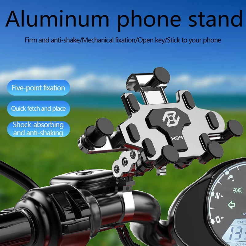 Motorcycle Phone Holder High Quality Alloy Motorcycle Electric Bike Mobile Phone Holder With Dampener Motos Navigation Bracket