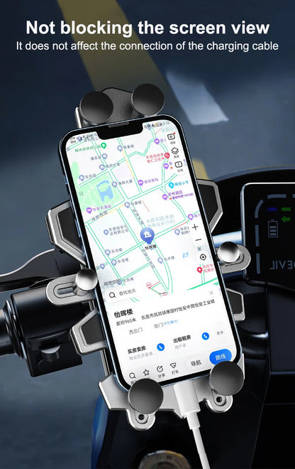 Alloy Shock-Absorbing Phone Holder for Motorcycle Bicycle Universal 360 Rotation Adjustment Mobile Phone Navigation Bracket