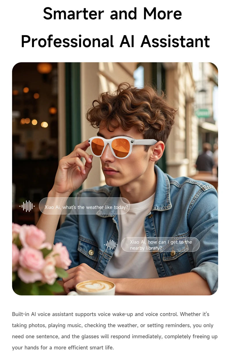Xiaomi AI Smart Glasses 6K HD Camera Multifunctional Bluetooth Calling Voice Assistant Music Player Translation Glasses 2025 New