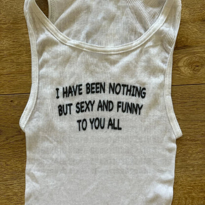 Japanese 2000s Style Y2k Crop Top Sexys T-shirt Vintage Goth Letter Summer Woman Korean Popular Streetwear Tanks & Camis Clothes