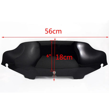 6" Motorcycle Wave Fairing Windshield Windscreen Cover For Harley Touring Electra Street Glide Ultra Classic FLHX FLHT 1996-2013
