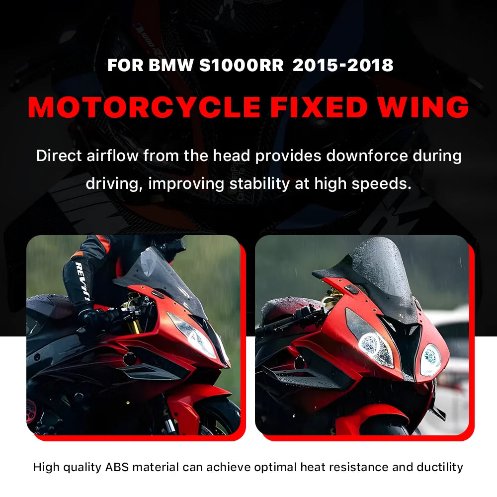 For BMW S1000RR S1000 RR Carbon fiber Motorcycle Accessories Fairing Side Spoiler MotoGP Same Fixed Wing Wind Blade 2015-2018