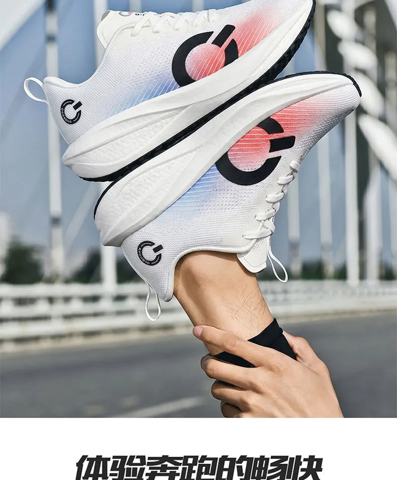 Men's Running Shoes Breathable Mesh Jogging Non-Slip Outdoor Couple Trainer Race Sneakers Luxury Shoes Off-road Shoes Cushioning