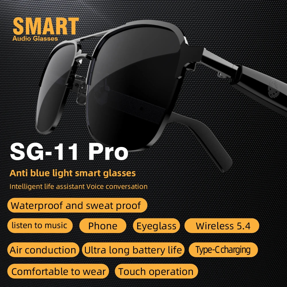 SG11 PRO Sunglasses Smart Wireless Bluetooth Glasses for Fashion Anti-Blue Light Glasses with Music Playback And Phone Answering