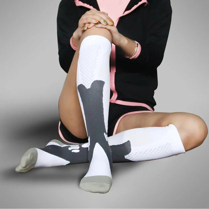 3/6/7 Pairs Compression Socks Women Medical Edema Running Socks Men Knee Length Cycling Socks  Football Basketball Outdoor trave