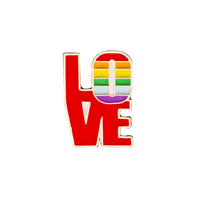 LGBT Flag Rainbow Heart Brooch Peace and Love Enamel Pins Clothes Bag Lapel Pin Gay Lesbian Pride Icon Badge Unisex Jewelry Gift