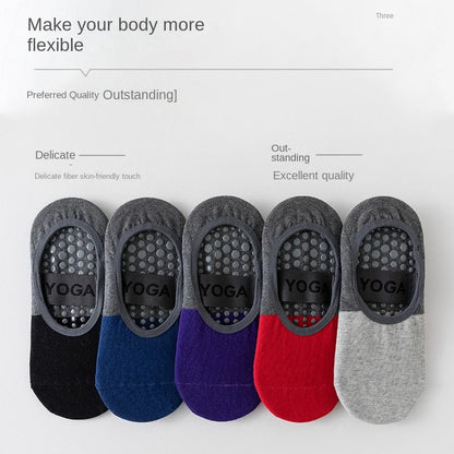 1 pair of women's patchwork color Pilates socks, non slip yoga socks, dance socks, and floor socks