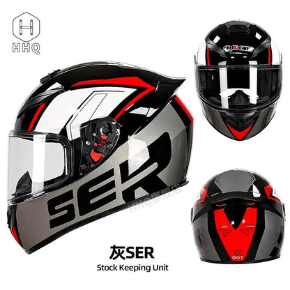 New Bluetooth motorcycle helmet for men and women, full coverage, anti-fog, full face motorcycle helmet
