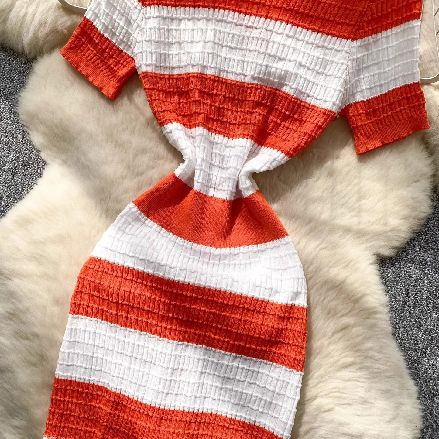 YuooMuoo Chic Fashion Sexy Package Hips Knitted Long Dress 2025 Spring and Summer Elegant Slim Waist Office Lady Sweater Dress