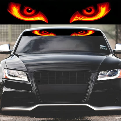 1 Flame Magic Eye Punk Decorative Strip Car Windshield Sticker - High Quality, Weathering Vinyl Decal, Self Adhesive, Suitable
